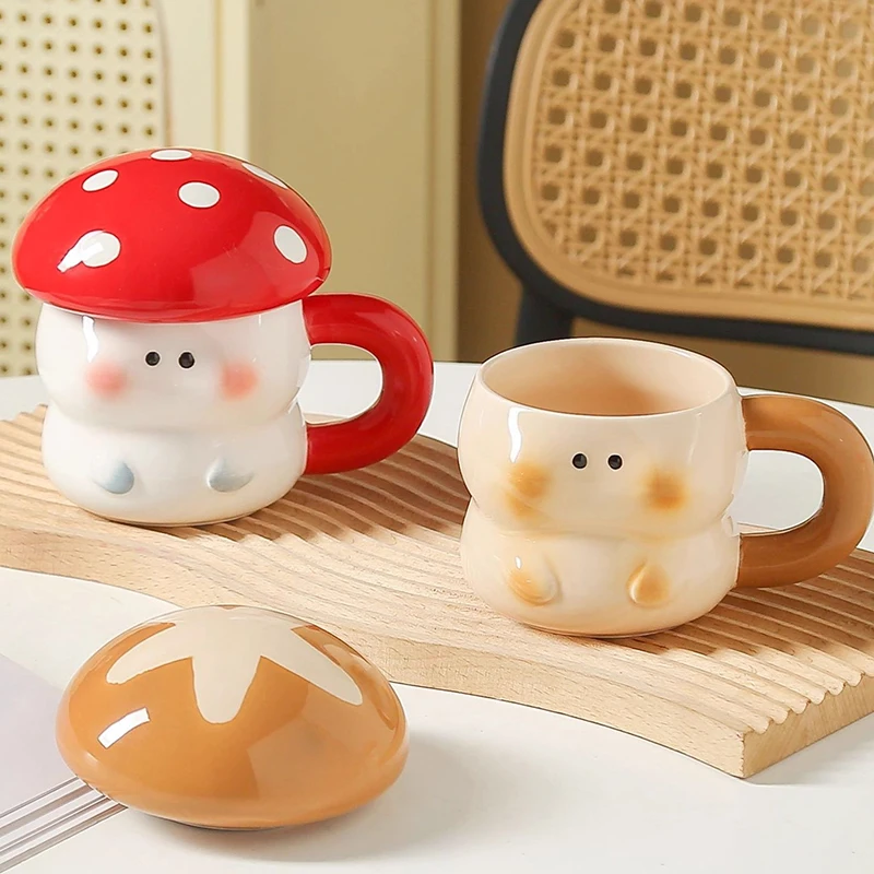 Coffee Tea English - Cute Mushroom Mug Exquisite Ceramic Coffee