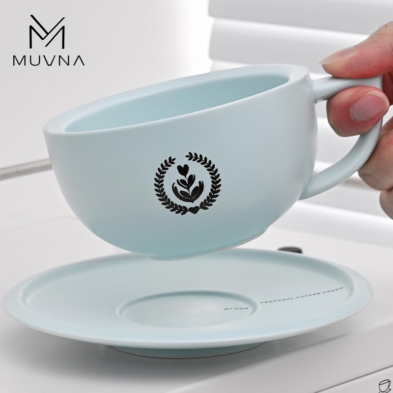 Espresso Cup Saucer - MUVNA Ceramic Coffee Cup Latte Art