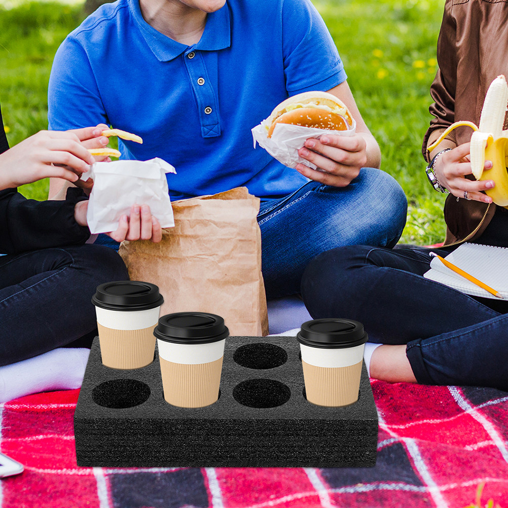 Coffee Tea Drink - 2Pcs Pearl Cotton Cup Holder Tray