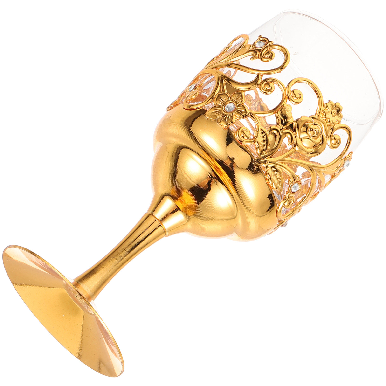Coffee Tea Drink - Decorative Metal Glass Wine Cup Vintage