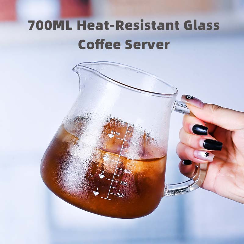 Pour Over Kettle - New High Borosilicate 700ml Glass Pour