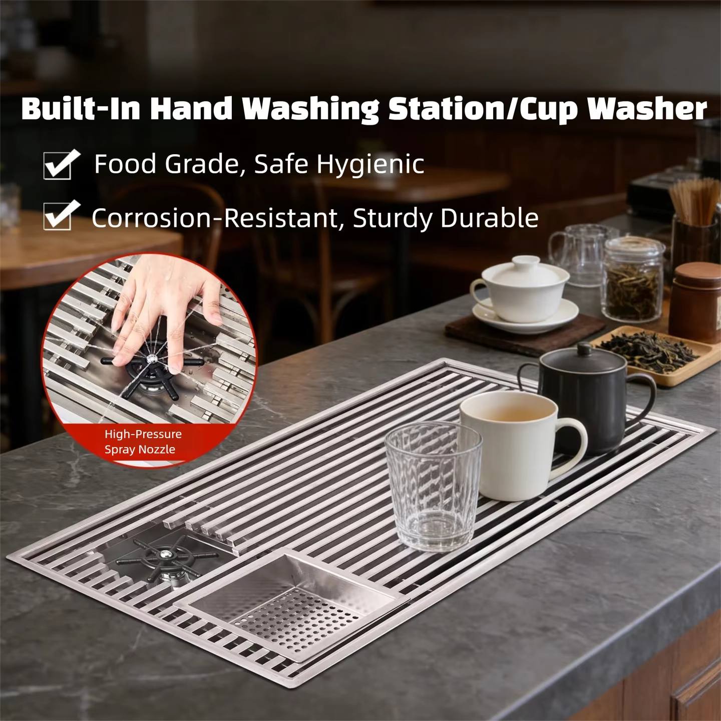 Modern Inset Tea Tray With Dra - огляд і ціна Coffee Tea Drink