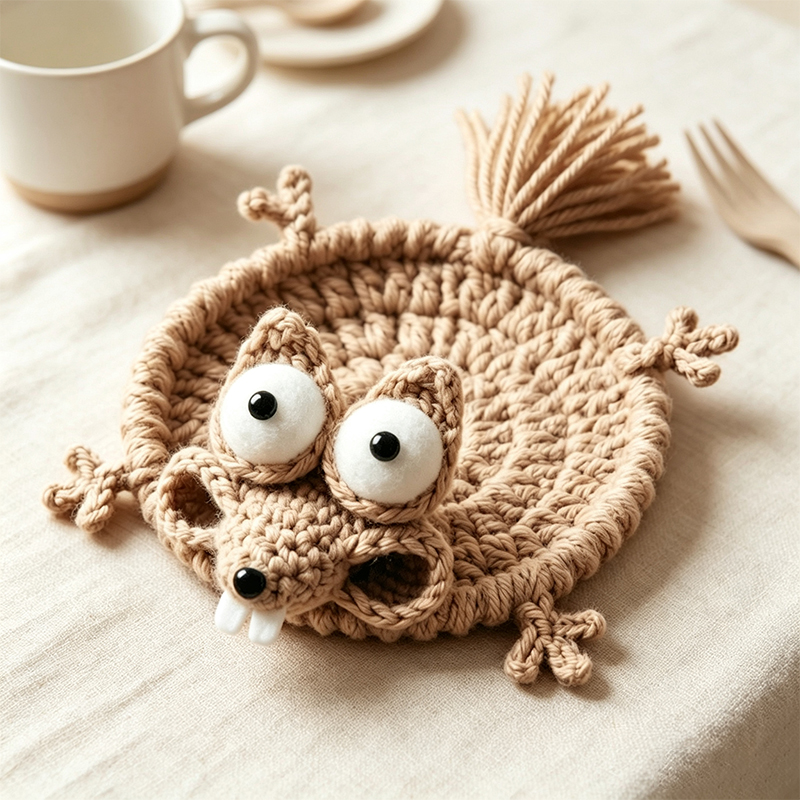Cute Crochet Animal Coaster Ha - огляд і ціна Coffee Tea Knits