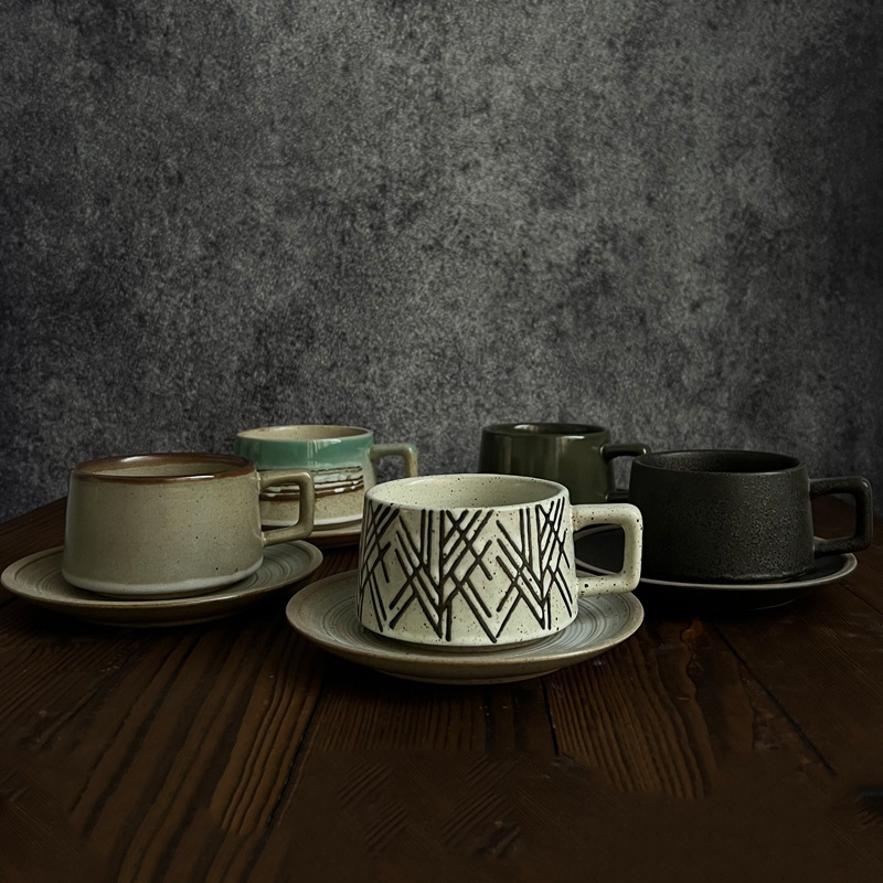Retro Stoneware Coffee Cup & S - огляд і ціна Espresso Cup Saucer