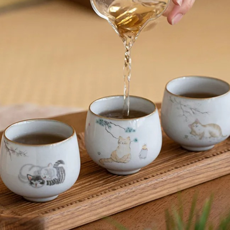 1 Pc Chinese Tradition Ru Kiln - огляд і ціна Coffee Tea Set Up