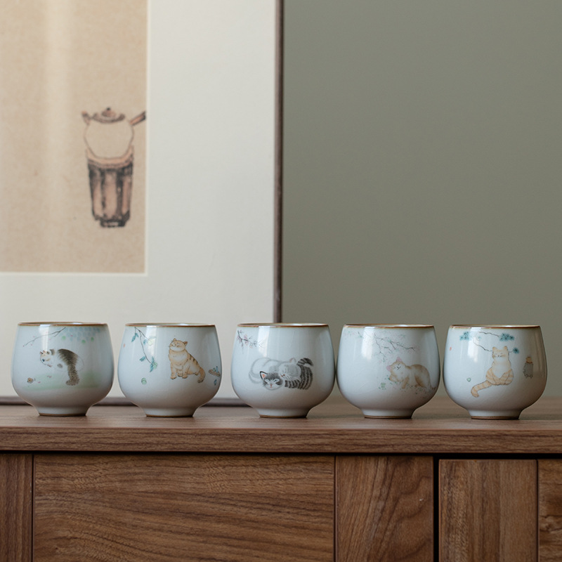 1 Pc Chinese Tradition Ru Kiln - огляд і ціна Coffee Tea Set Up