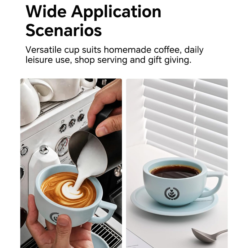 MUVNA Ceramic Coffee Cup Latte - огляд і ціна Espresso Cup Saucer