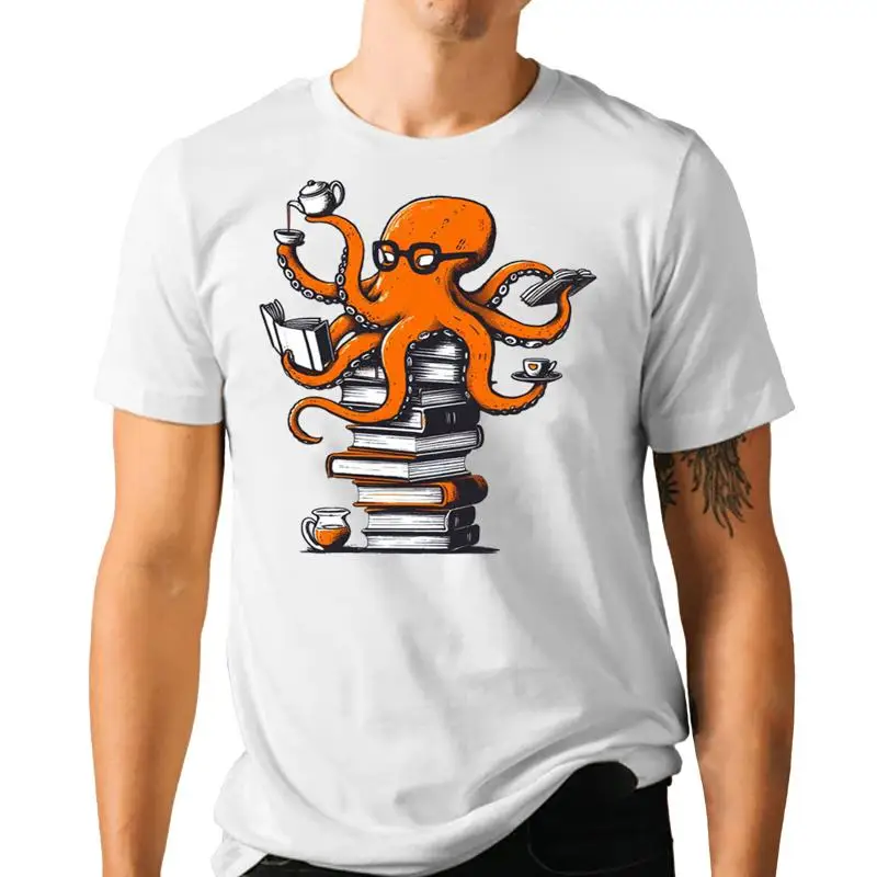 Reading Octopus T Shirt Coffee - огляд і ціна Coffee Tea Knits