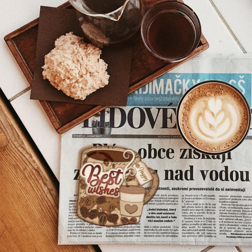 Cup Gift Card Holder Cutting D - огляд і ціна Coffee Tea Journal