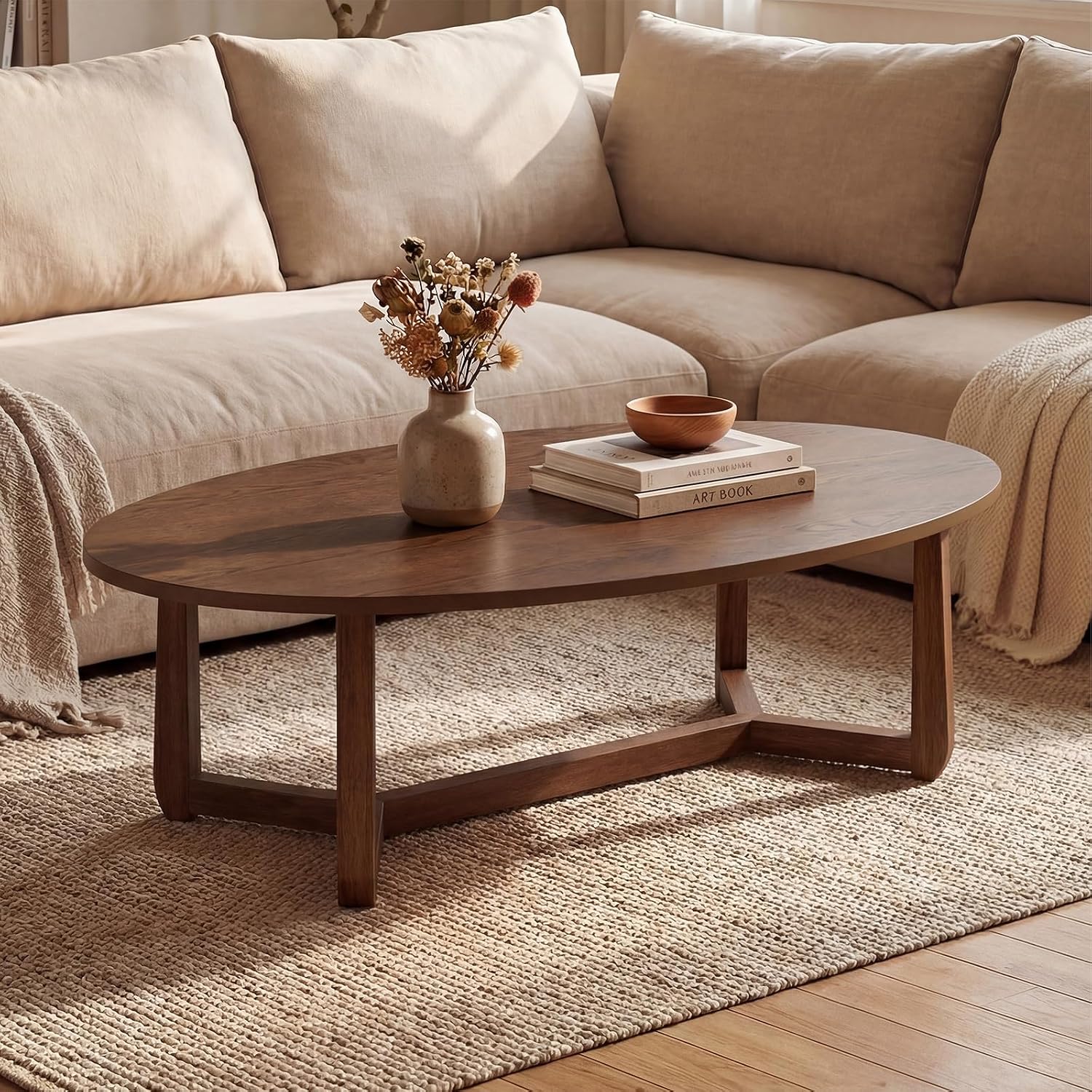Oval Coffee Table, Wood Center - огляд і ціна Coffee Tea Display