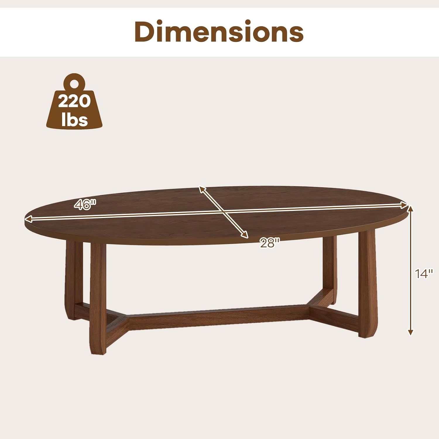 Oval Coffee Table, Wood Center - огляд і ціна Coffee Tea Display