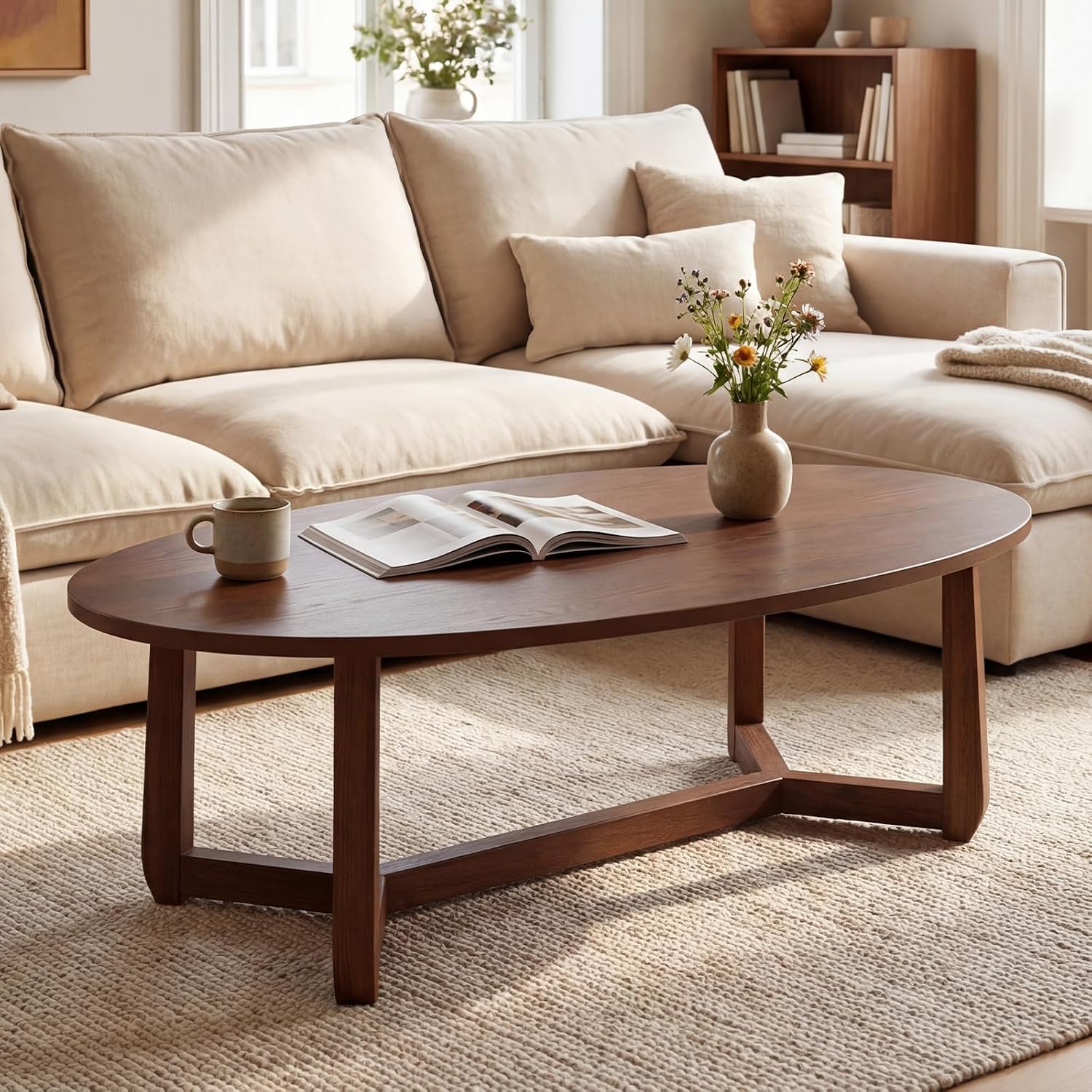 Oval Coffee Table, Wood Center - огляд і ціна Coffee Tea Display