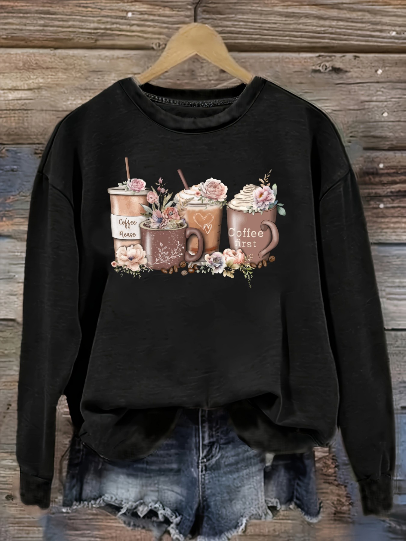 Women's Casual Long Sleeve Cre - огляд і ціна Coffee & Tea Restaurant