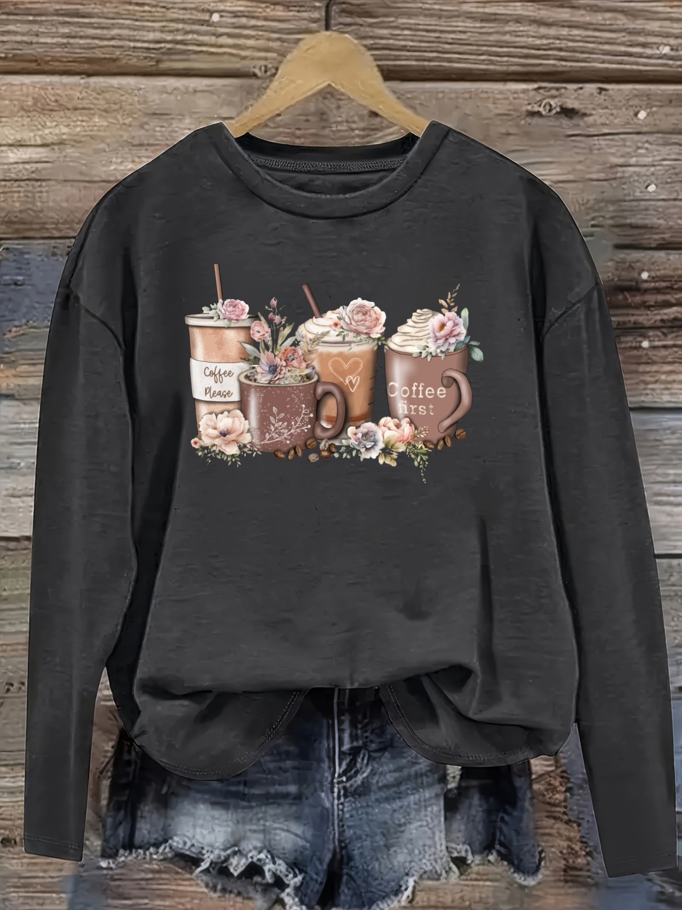 Women's Casual Long Sleeve Cre - огляд і ціна Coffee & Tea Restaurant