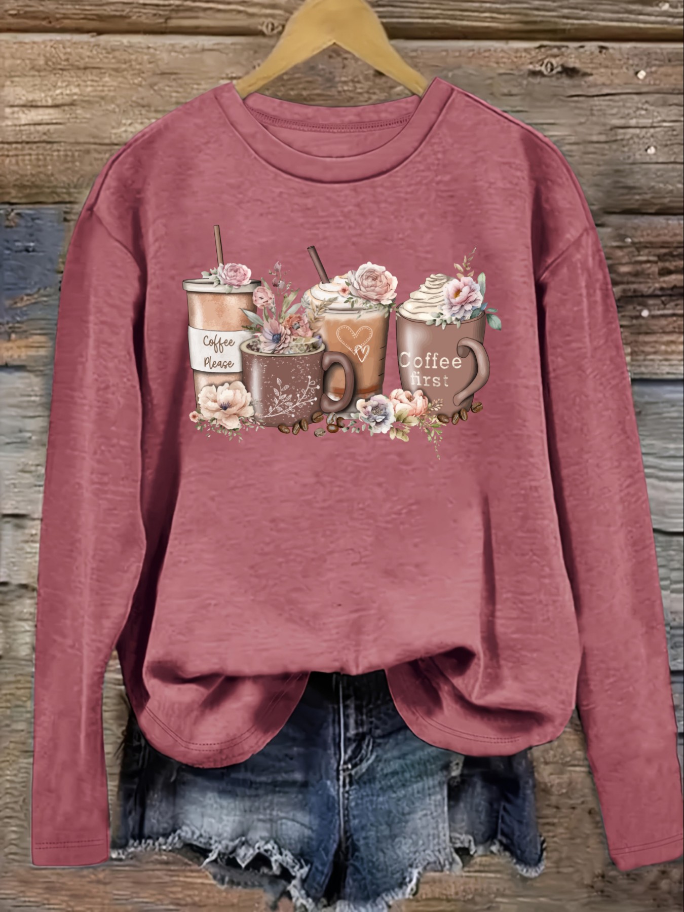 Women's Casual Long Sleeve Cre - огляд і ціна Coffee & Tea Restaurant