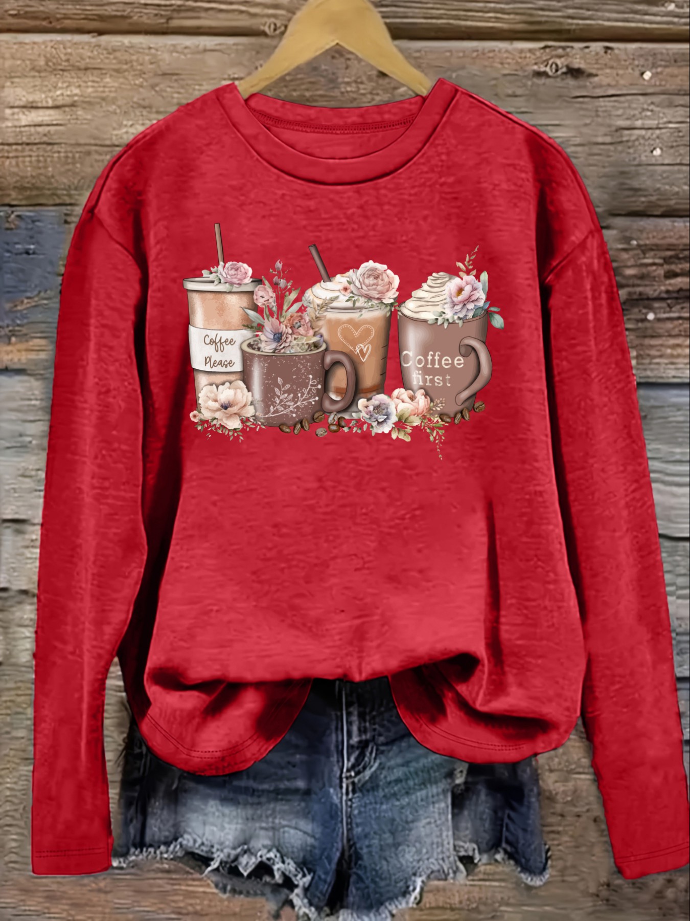 Women's Casual Long Sleeve Cre - огляд і ціна Coffee & Tea Restaurant
