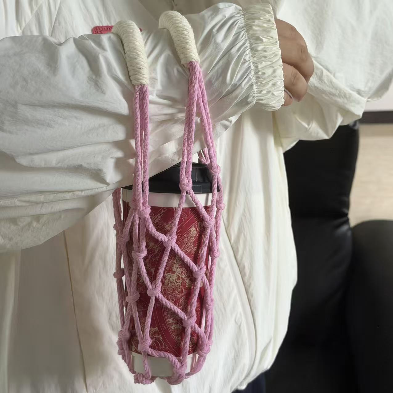 Handmade Macrame Cup Holder Ba - огляд і ціна Coffee Tea Knits