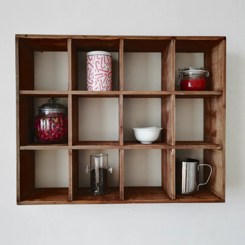 Solid Wood Wall Mounted Shelf  - огляд і ціна Coffee Tea Display