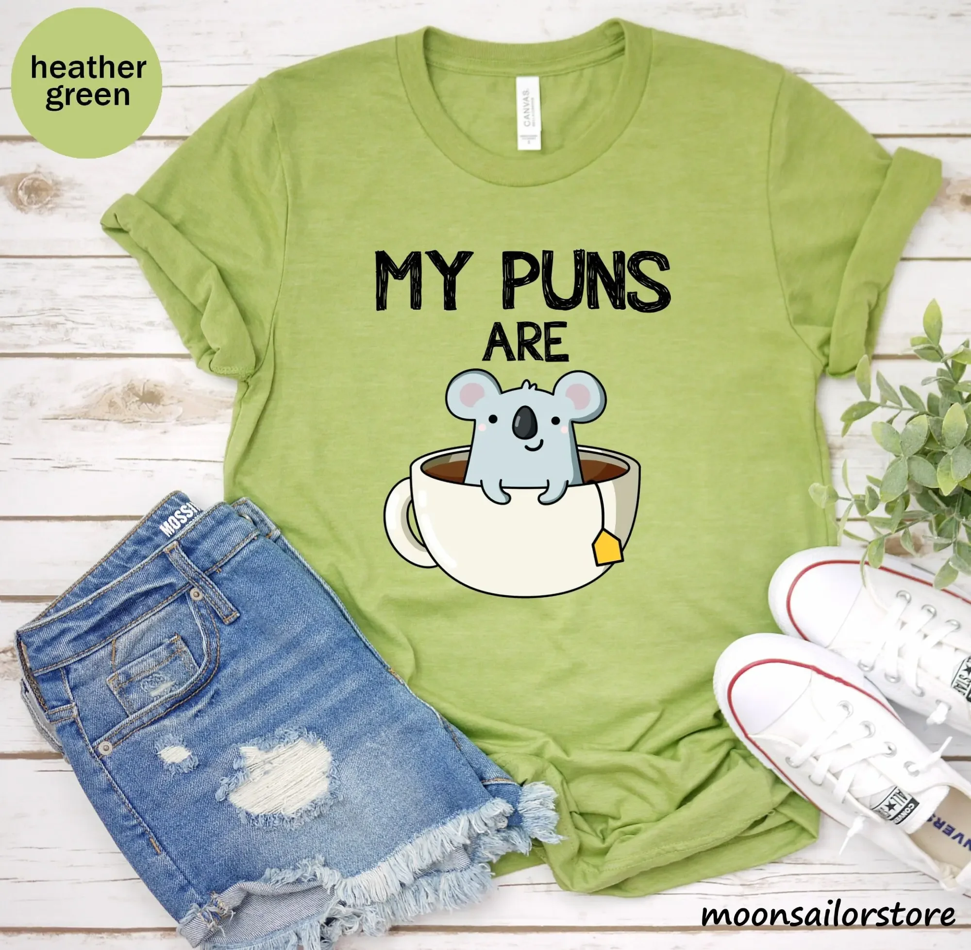 My Puns Are Koala Tea T Shirt  - огляд і ціна Coffee Tea Knits