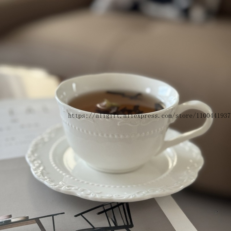 French Light Luxury Embossed F - огляд і ціна Coffee Tea Set Up
