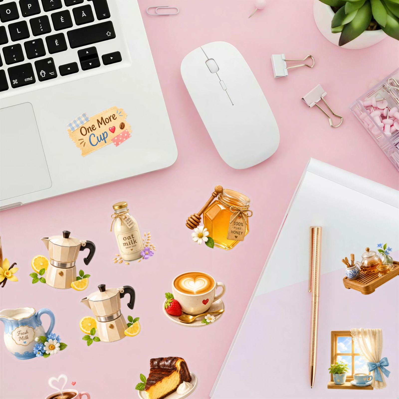 50-Pack Waterproof PET Sticker - огляд і ціна Coffee Tea Journal