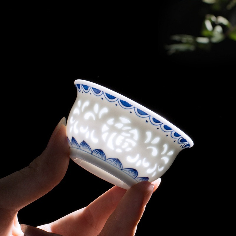 Hand Drawn Blue and White Exqu - огляд і ціна Coffee Tea Set Up