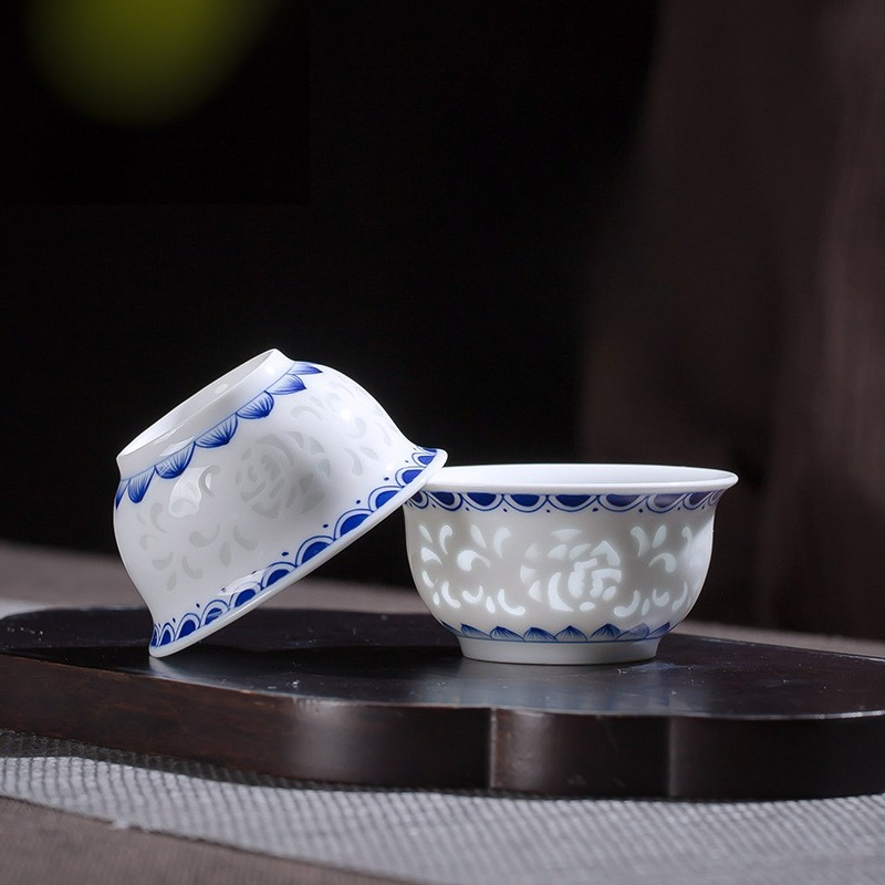 Hand Drawn Blue and White Exqu - огляд і ціна Coffee Tea Set Up