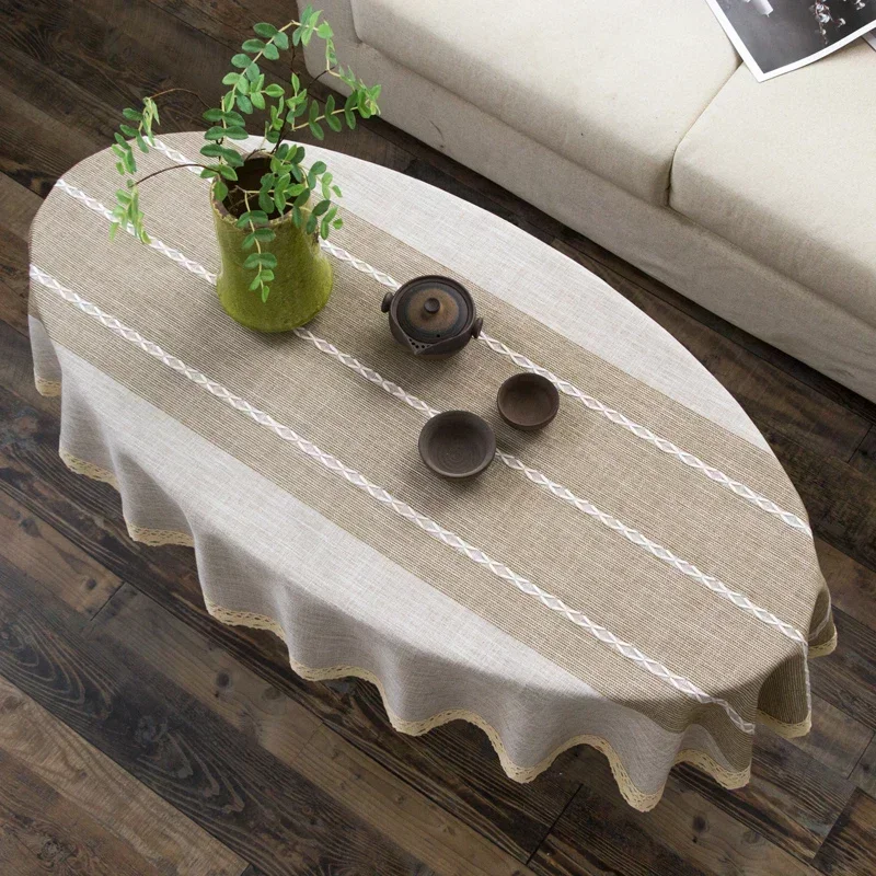 Cotton and Linen Oval Tableclo - огляд і ціна Coffee Tea Knits