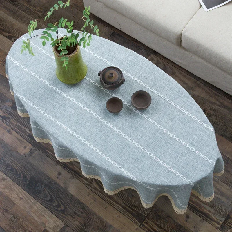 Cotton and Linen Oval Tableclo - огляд і ціна Coffee Tea Knits