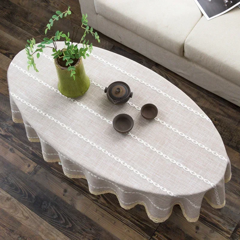 Cotton and Linen Oval Tableclo - огляд і ціна Coffee Tea Knits